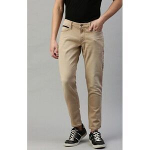 Lee Mens Khaki Slash Pocket Stretch Cotton Tapered Leg Straight Jeans Size 7